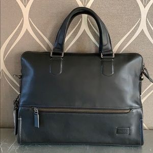 New Tumi Leather Taylor Portfolio Briefcase